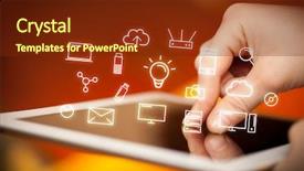  Presentation with tablets wood table tablet white - Amazing theme having industrial relations - female hands touching tablet backdrop and a tawny brown colored foreground