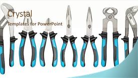  Presentation with construction tools - Colorful slide set enhanced with industrial relations - various pliers nippers set isolated backdrop and a cream colored foreground