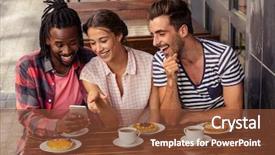  Presentation with together in christ - Cool new PPT layouts with industrial relationship - friends using smartphone together backdrop and a tawny brown colored foreground