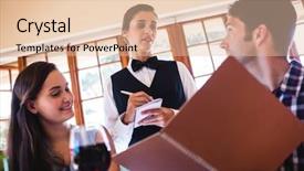  Presentation with relationship - Cool new slide deck with industrial relationship - waitress taking an order backdrop and a lemonade colored foreground