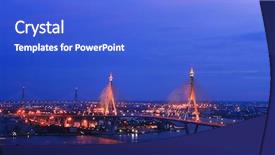  Presentation with cross the bridge - Slides with industrial ring bridge or mega background and a cobalt blue colored foreground