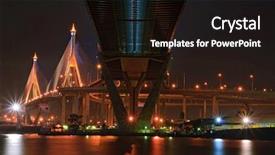  Presentation with bridge engineering - Slides with industrial ring bridge shines background and a wine colored foreground