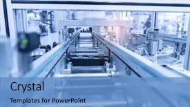  Presentation with manufacture - Presentation having industrial robot with vacuum suckers background and a teal colored foreground