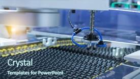  Presentation with industrial robot - Cool new theme with industrial robot working in factory backdrop and a ocean colored foreground