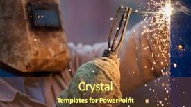  Presentation with heavy industry - Presentation theme enhanced with industrial safety - heavy industry welder worker background and a tawny brown colored foreground