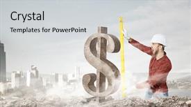  Presentation with electrical engineer signal - PPT theme having industrial safety - young engineer man mixed media background and a light gray colored foreground