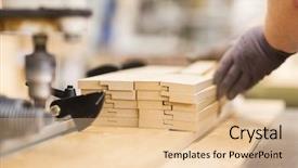  Presentation with furniture industry - Amazing slide deck having saw manufacturing - production manufacture and woodworking industry backdrop and a lemonade colored foreground