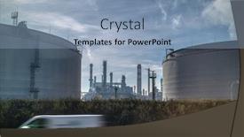  Presentation with power plant industrial - Audience pleasing presentation consisting of industrial-scape-with-huge-construction backdrop and a light blue colored foreground