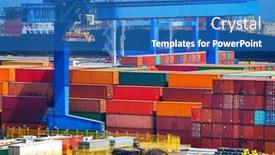  Presentation with transportation infrastructure - Slide deck with industrial-seaport-infrastructure-commercial-dock background and a  colored foreground