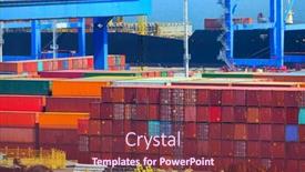  Presentation with transportation infrastructure - Presentation theme with industrial-seaport-infrastructure-commercial-dock background and a tawny brown colored foreground