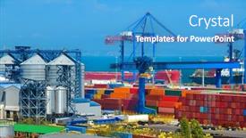  Presentation with transportation infrastructure - Slide set consisting of industrial-seaport-infrastructure-commercial-dock background and a teal colored foreground