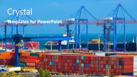  Presentation with dock - PPT layouts having industrial-seaport-infrastructure-commercial-dock background and a teal colored foreground