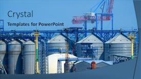  Presentation with bulk - Presentation with industrial-seaport-infrastructure-sea-cranes background and a light blue colored foreground