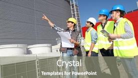  Presentation with professional training - Audience pleasing presentation theme consisting of industrial security - group of students in professional backdrop and a gray colored foreground