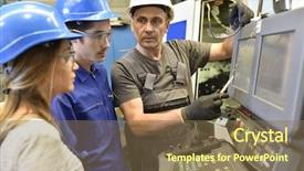  Presentation with electronic security - Amazing slide set having industrial security - metalworker with training people using backdrop and a violet colored foreground