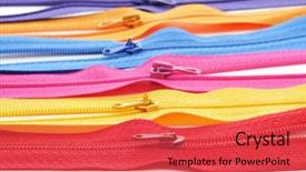  Presentation with holi festival of colors - Audience pleasing theme consisting of industrial sewing - zippers of many colors backdrop and a  colored foreground