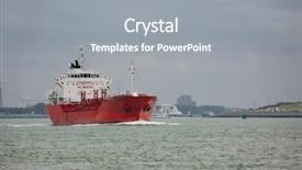  Presentation with sailing ship - Slide deck featuring industrial ship sailing background and a gray colored foreground