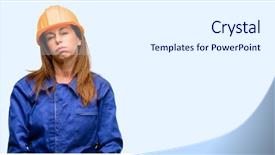  Presentation with industrial engineer - Amazing slide deck having industrial sickness - engineer construction worker woman backdrop and a sky blue colored foreground