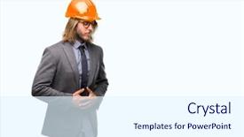  Presentation with stomach disease - Colorful slide set enhanced with industrial sickness - young handsome architec man backdrop and a  colored foreground