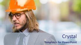  Presentation with long hair man - Amazing PPT layouts having industrial sickness - young handsome architec man backdrop and a sky blue colored foreground