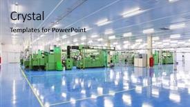  Presentation with industrial automation - Audience pleasing PPT theme consisting of industrial space backdrop and a light blue colored foreground