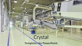  Presentation with industrial robot - Colorful slide deck enhanced with industrial space backdrop and a mint green colored foreground