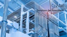  Presentation with steel industry pipes - Slides featuring industrial-steel-pipes-or-tubes and a teal colored foreground