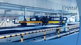 Presentation with industrial machine - Theme with industrial-steel-profiling-machine background and a light blue colored foreground