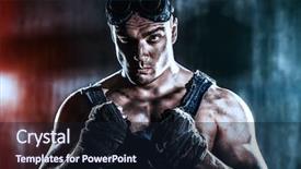  Presentation with industry future - Presentation theme with industrial strikke - brutal muscular dirty man expressing background and a wine colored foreground