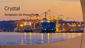  Presentation with seattle - Colorful presentation theme enhanced with industrial strikke - night view of the quay backdrop and a coral colored foreground
