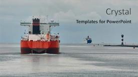  Presentation with tanker ship - Slides having industrial-tanker-ship background and a light gray colored foreground