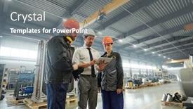  Presentation with technical - Presentation design consisting of industrial-technologist-in-formalwear-using background and a gray colored foreground