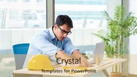  Presentation with foundation engineering construction - Slides having industrial technology - construction engineer working on new background and a yellow colored foreground