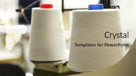  Presentation with textile - Presentation theme consisting of industrial textile factory two bobbins background and a mint green colored foreground