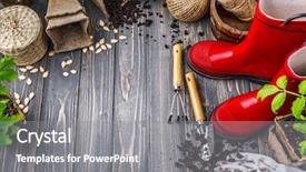  Presentation with soil red - Amazing slide set having rustic style copyspace and top backdrop and a gray colored foreground