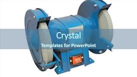  Presentation with machine - PPT theme consisting of industrial tools - grinder machine under the white background and a  colored foreground