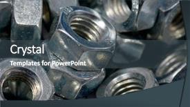  Presentation with metal corrosion rusted - Slides with industrial tools - pile of metal nuts background and a dark gray colored foreground