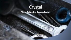  Presentation with spare parts - Colorful PPT layouts enhanced with industrial tools and spare parts backdrop and a  colored foreground