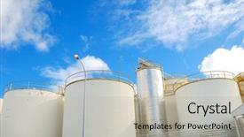  Presentation with tower - Colorful PPT theme enhanced with industrial tower with blue sky backdrop and a light gray colored foreground