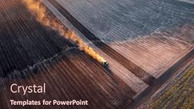  Presentation with earth eye - Slide set consisting of industrial-tractor-plows-the-ground background and a tawny brown colored foreground