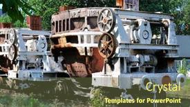  Presentation with transportation - Amazing presentation theme having industrial transportation device backdrop and a tawny brown colored foreground