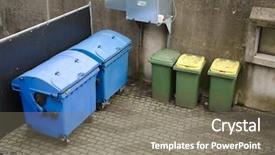  Presentation with industrial waste - Audience pleasing presentation theme consisting of industrial trash - household waste waiting to be backdrop and a gray colored foreground