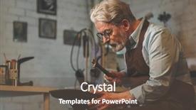  Presentation with elderly - Audience pleasing presentation theme consisting of industrial uniform fashion - elderly man at work backdrop and a tawny brown colored foreground