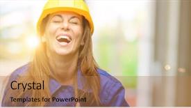  Presentation with woman engineer - Theme with industrial uniform fashion - engineer construction worker woman confident background and a  colored foreground