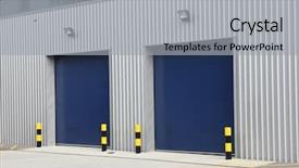  Presentation with industrial park - Presentation theme featuring industrial unit with steel roller background and a light gray colored foreground