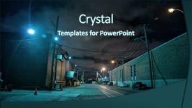  Presentation with tracks - PPT layouts enhanced with industrial urban street city night background and a navy blue colored foreground
