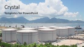  Presentation with hong kong - Slides featuring industrial valve - gas container in hong kong background and a light blue colored foreground