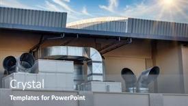  Presentation with roof - Cool new PPT layouts with industrial-ventilation-system-below backdrop and a gray colored foreground