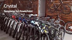  Presentation with bicycles - Amazing slide deck having industrial visit - different bicycles in shop backdrop and a tawny brown colored foreground