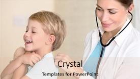  Presentation with child specialist - Audience pleasing slides consisting of industrial visit - sweet child visiting doctor beautiful backdrop and a  colored foreground